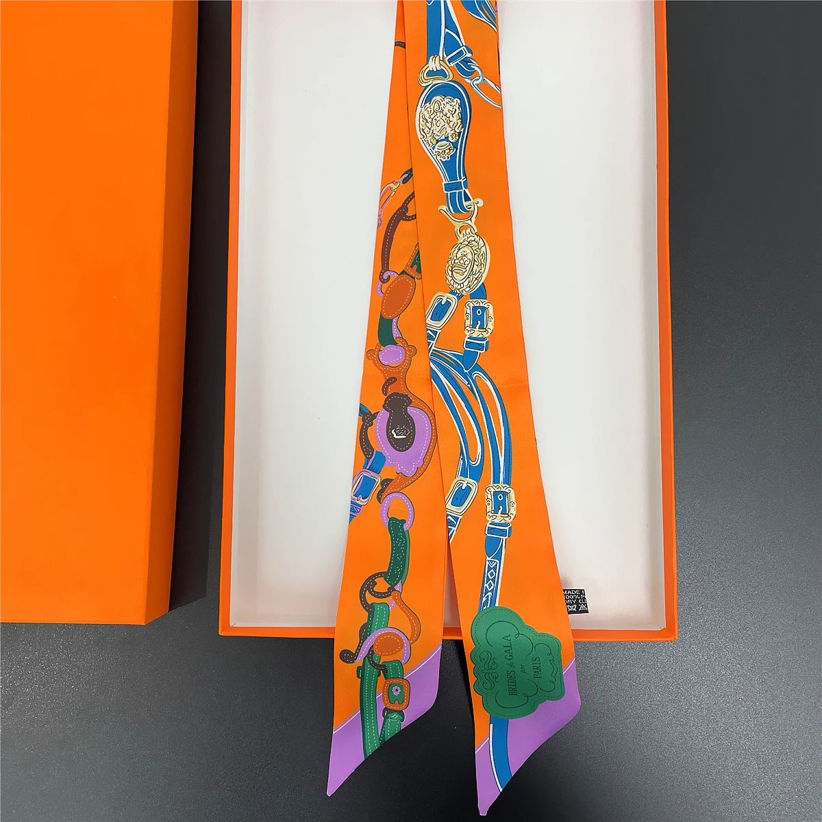 2024 Brand Design Space Derby Silk Scarf Luxury Scarf Women Foulard Skinny Bag Scarves Neckerchief Fashion Hair Headband