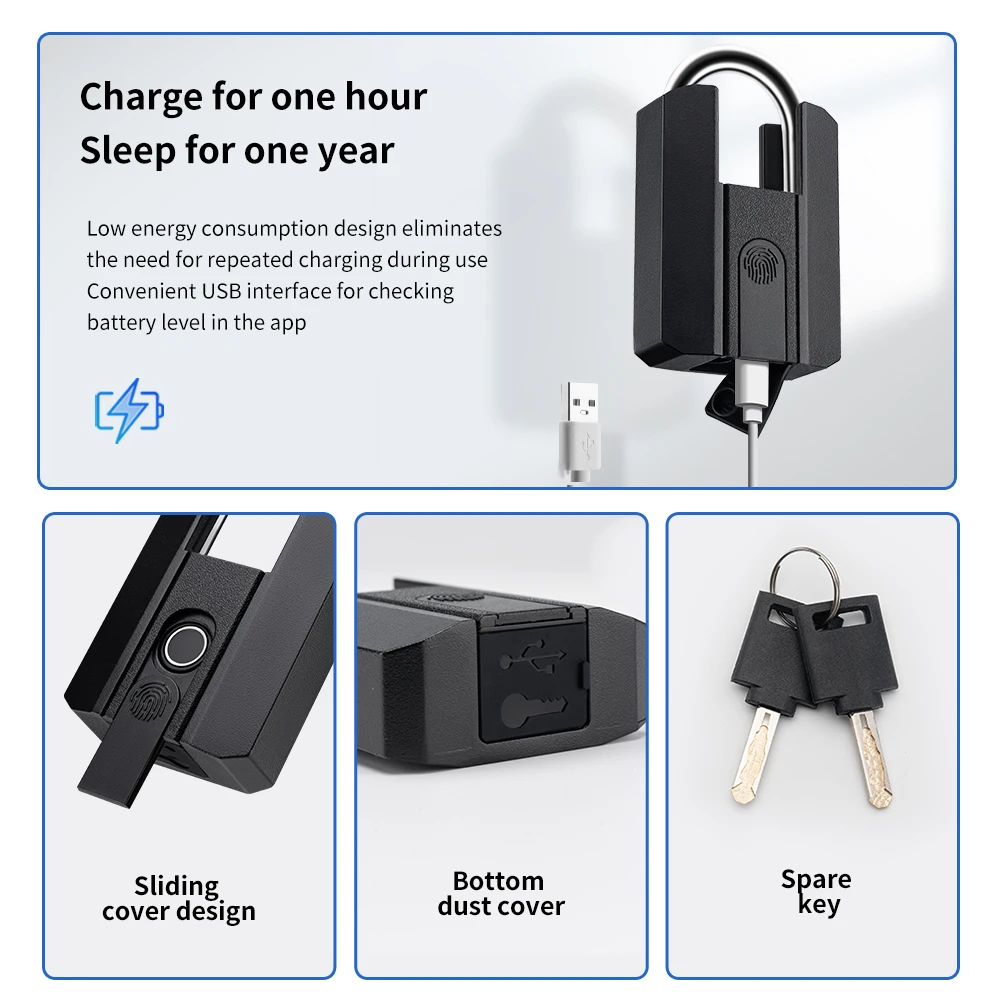 Ttlock Ble App Smart Hangslot Waterdicht Ip67 Groothandel Digitale Combinatie Sleutel Vingerafdruk Hangslot