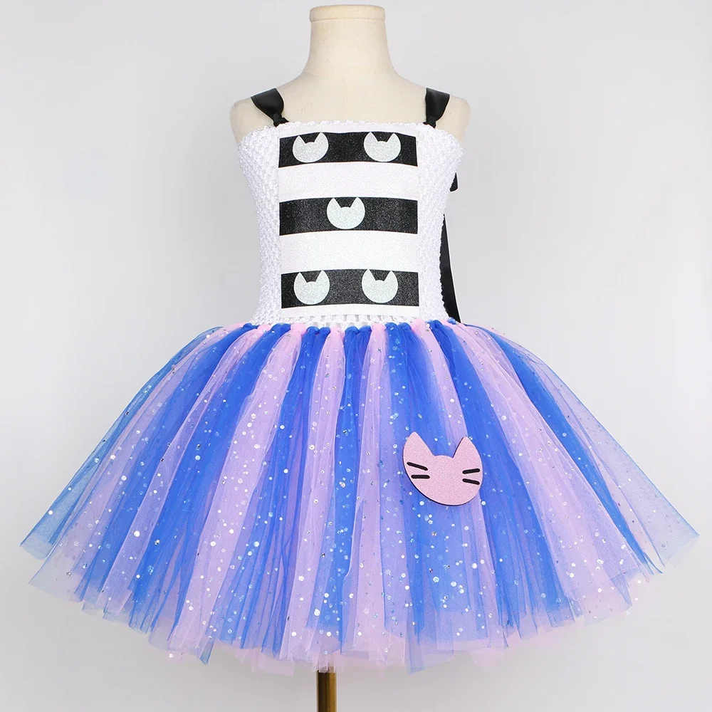 High quality new products Princess Dress for Girls Birthday Clothes Set Cartoon Kitten Cats Cosplay Halloween Costume for Kids