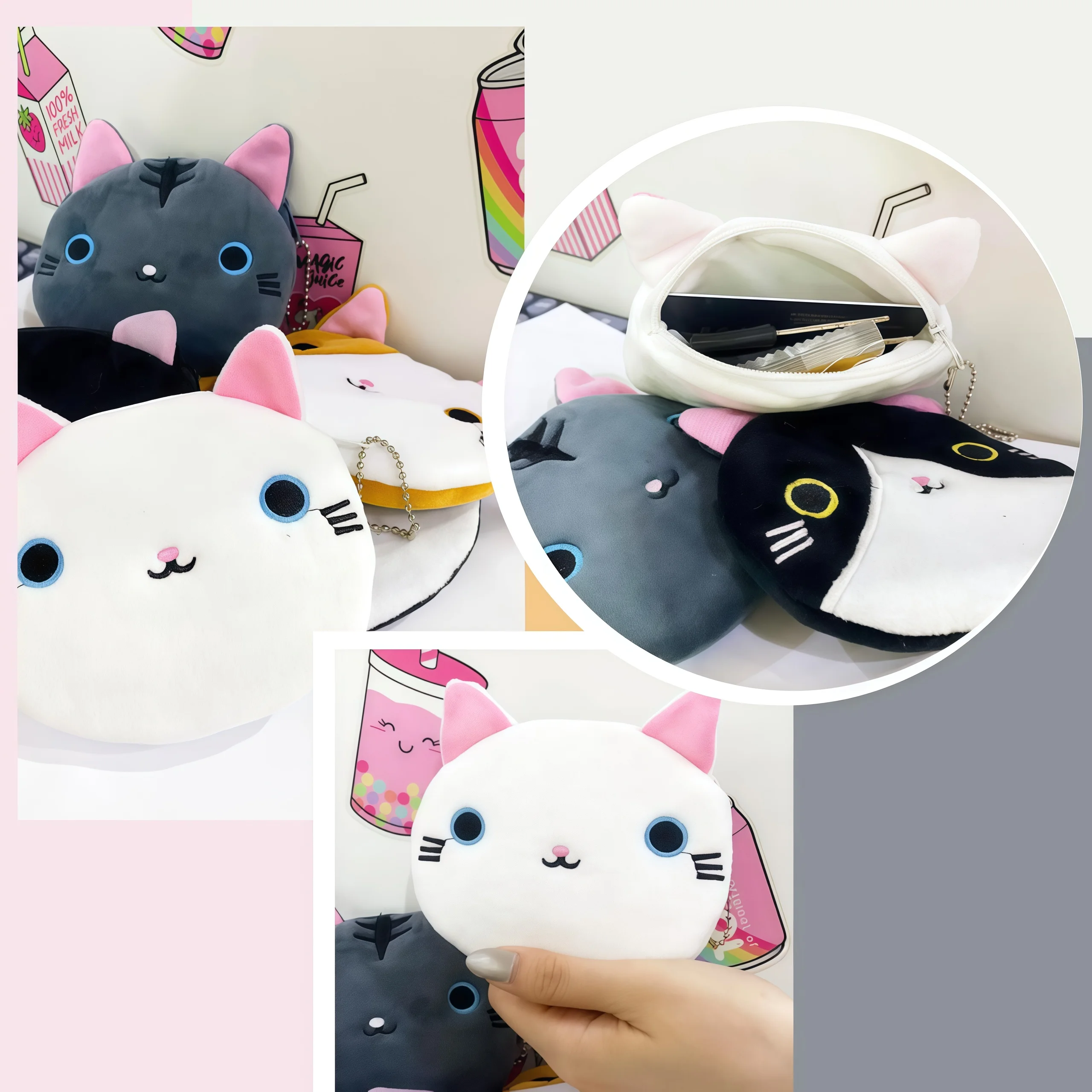 ชุดเครื่องประดับแต่งตัว Gabby 3 ชิ้น ชุดหูแมวน่ารัก ที่คาดผม กระเป๋าถือใบเล็ก พร้อมแว่นตา สำหรับเด็กผู้หญิง งานปาร์ตี้ฮาโลวีน งานวันเกิด หรืองานเลี้ยงในบ้านตุ๊กตา