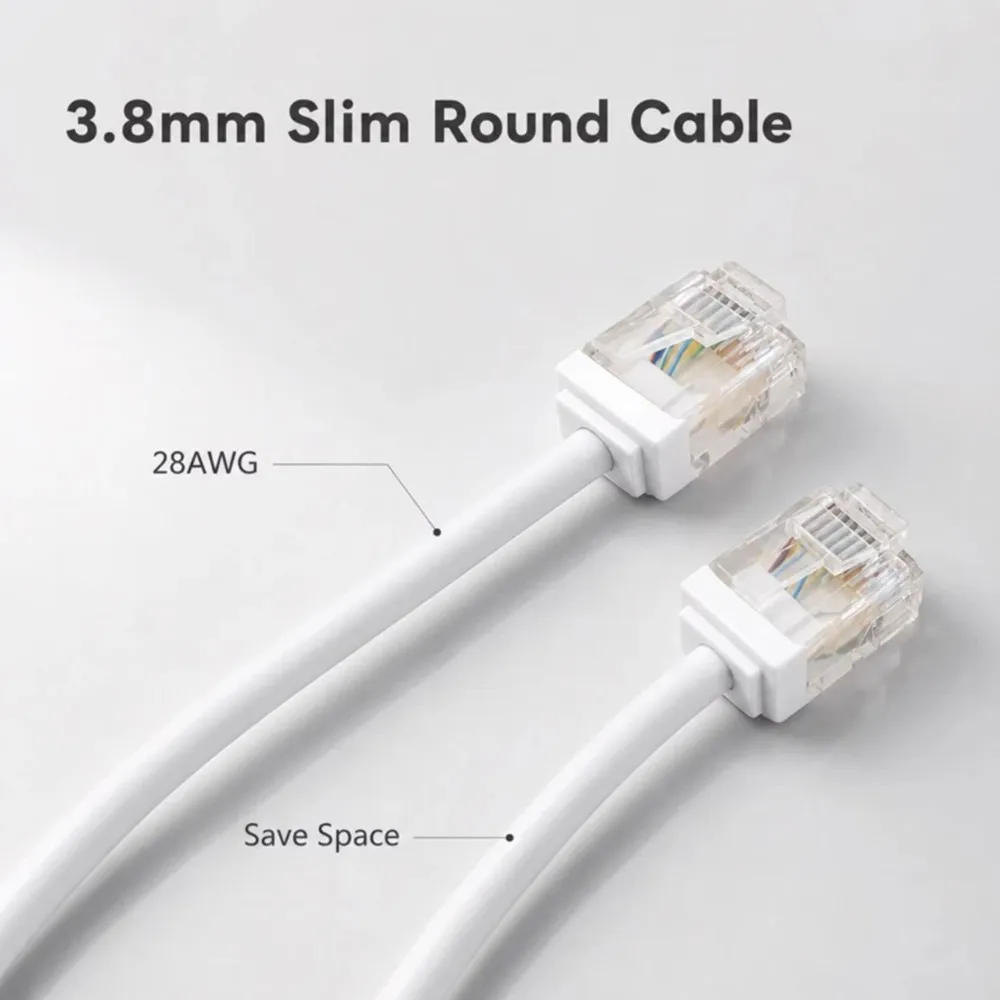 10Pcs Cat6A 10Gbps Ultra Slim Ethernet Cable 30cm Short Patch Cord 8-Core 10Gbps High-Speed Ethernet LAN Cable