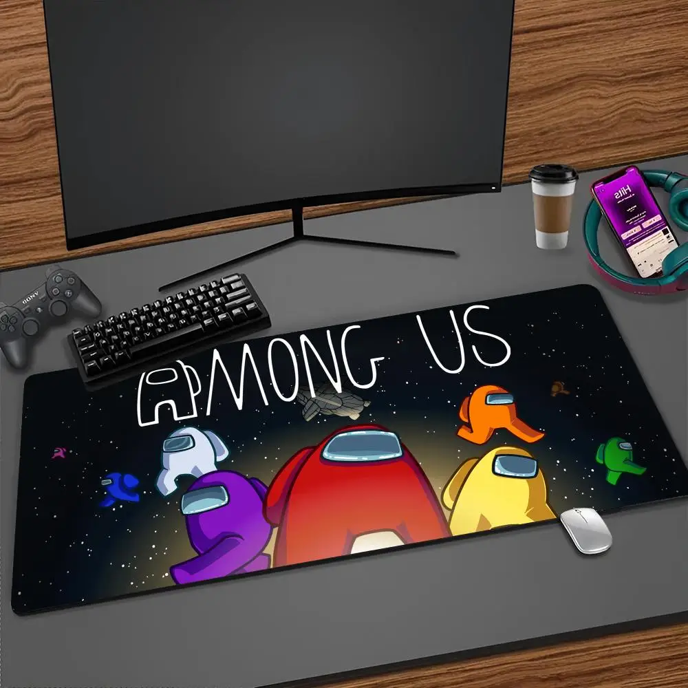 A-AMonGes Us-es Mauspad Cartoon Lockedge Großes Gaming-Pad Computer Gamer Tastaturmatte Schreibtisch-Mauspad PC Schreibtischunterlage