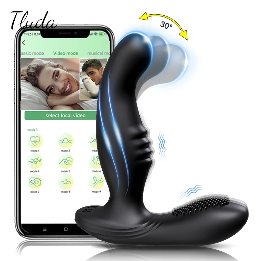 APP-Steuerung Wackeln Butt Plug für Männer Prostata-Massagegerät Swing Anal Plug Anal Vibrator Perineum Stimulation Sexspielzeug für Männer