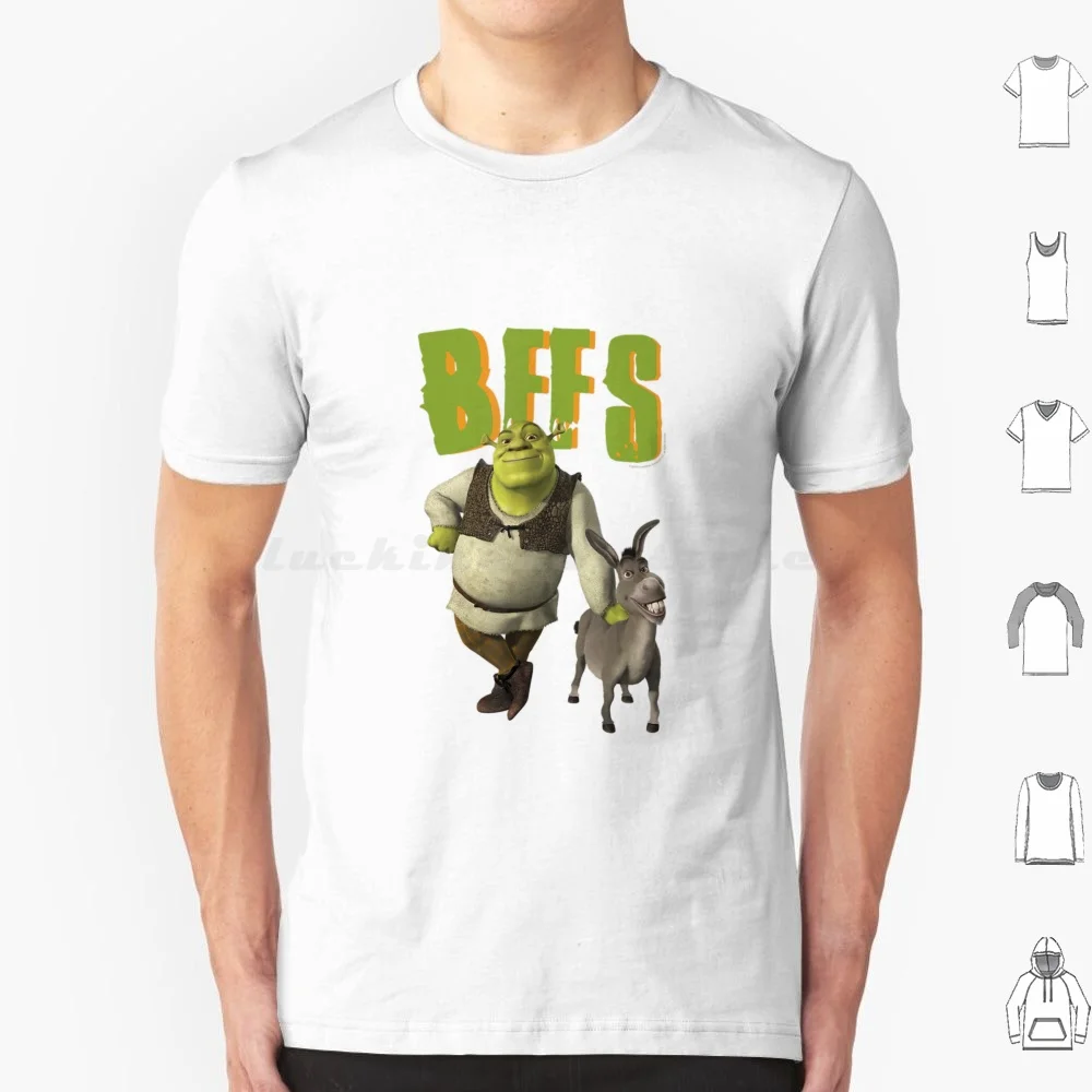 Camiseta de dibujos animados de película Donkey Bffs, camiseta fresca de algodón 6xl, amante del burro Shrek Shrek 2 Shrek Meme divertido Meme Ogre Shrek Is
