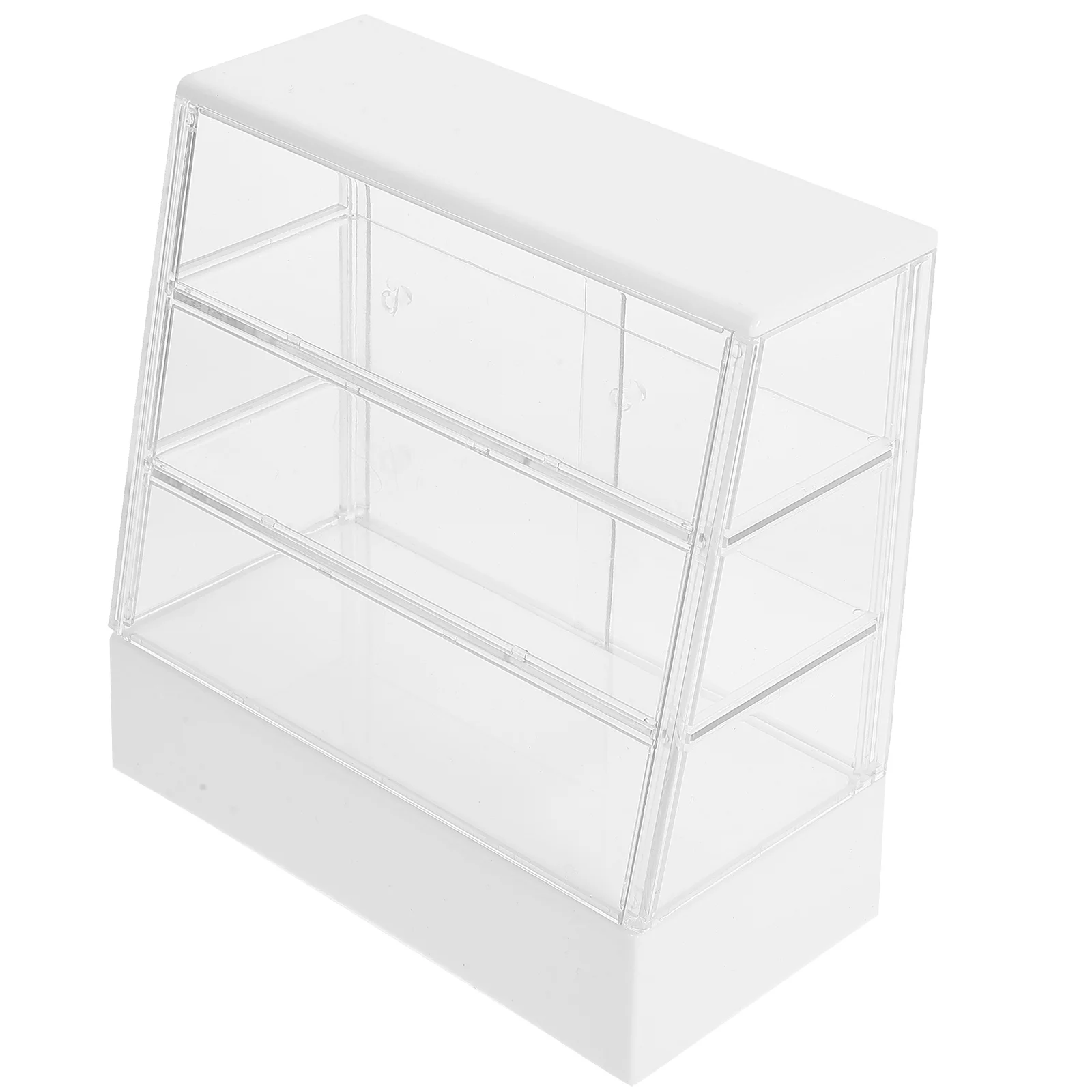 Storage Cabinet Dollhouse Cake Food Display Stand Mini Plastic Bakery Kitchen Scenes Decor