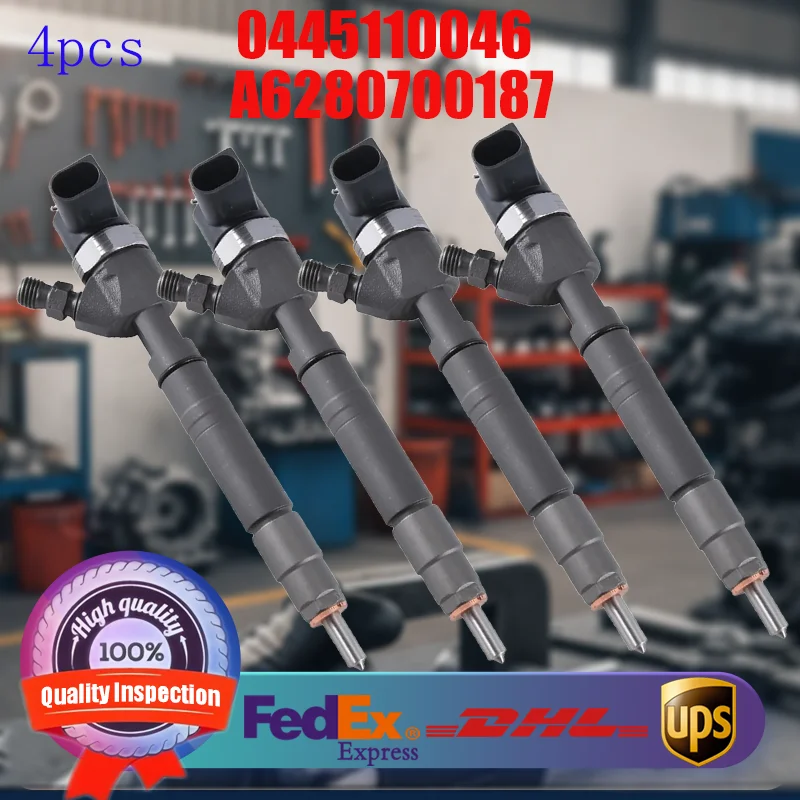 4PCS 0445110046 A6280700187 New High Quality Common Rail Diesel Injector Nozzle for Mercedes-Benz S400 G400 CDI OM628 Engine