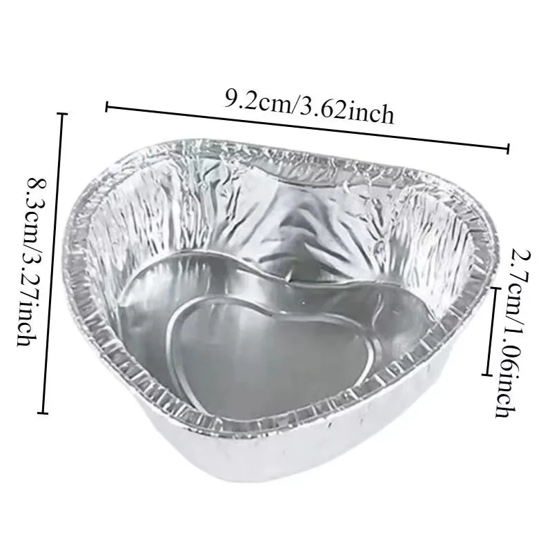 20/50/100PCS Heart Shaped Foil Baking Cups Disposable Egg Tart Cake Mold Valentines Day Wedding Party Dessert Baking Supplies