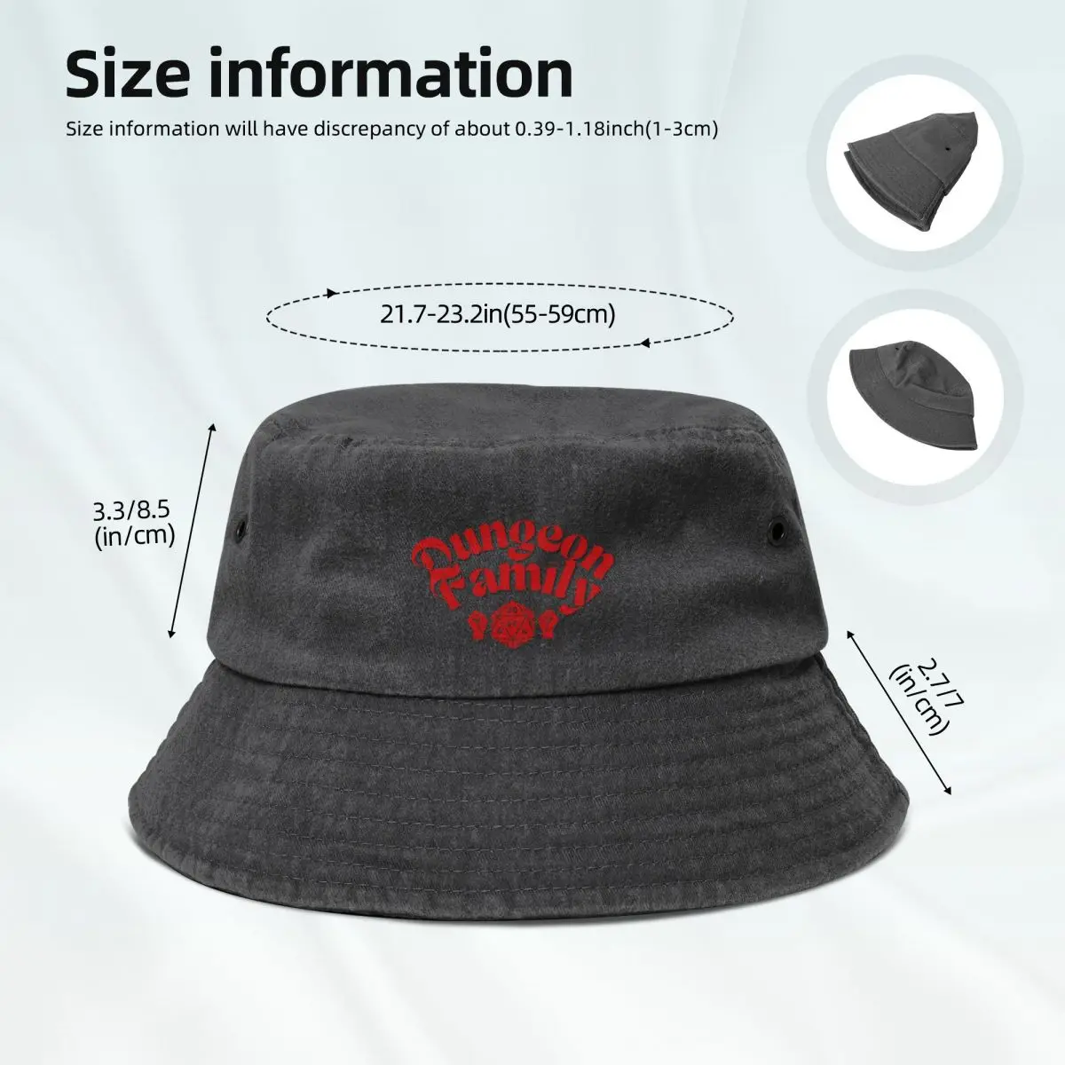 Dungeon Family DND Logo Bucket Hat benutzerdefinierte Kappen Lustige Hüte Westernhut Damen Strand Outlet 2025, Herren