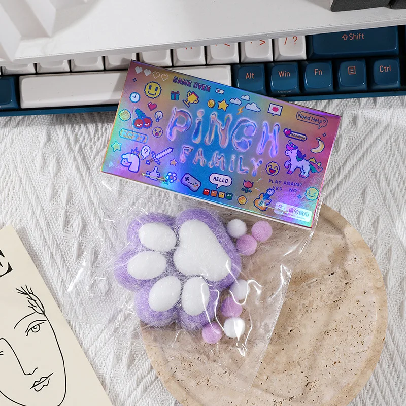 لعبة ضغط مخلب القطط اللطيفة - إسفنجية ناعمة لتخفيف التوتر من القلق والاسترخاء - هدية ممتعة لتخفيف الضغط للبالغين والأطفال