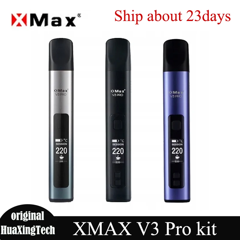 Oryginalny zestaw XMax V3 Pro do parowania suchych ziół, vaporizer z baterią 2600mAh 18650, 2w1, podgrzewany e-papieros w kształcie długopisu z wyświetlaczem kontroli temperatury.