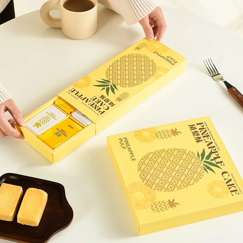 5Pcs/set Pineapple Pastry Packaging Box Pineapple Crisp Gift Box Bag Packaging Bag Gift Party Decorations Gift Baking Bread Box