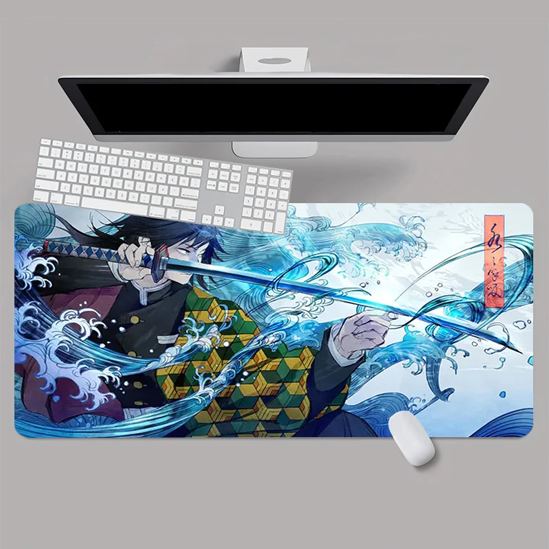 Anime giapponese Demon Slayer stampa HD XXL tappetino per Mouse accessorio per giocatori Hot Large Computer Lock Edge tappetino per tastiera tappetino per Mouse regalo