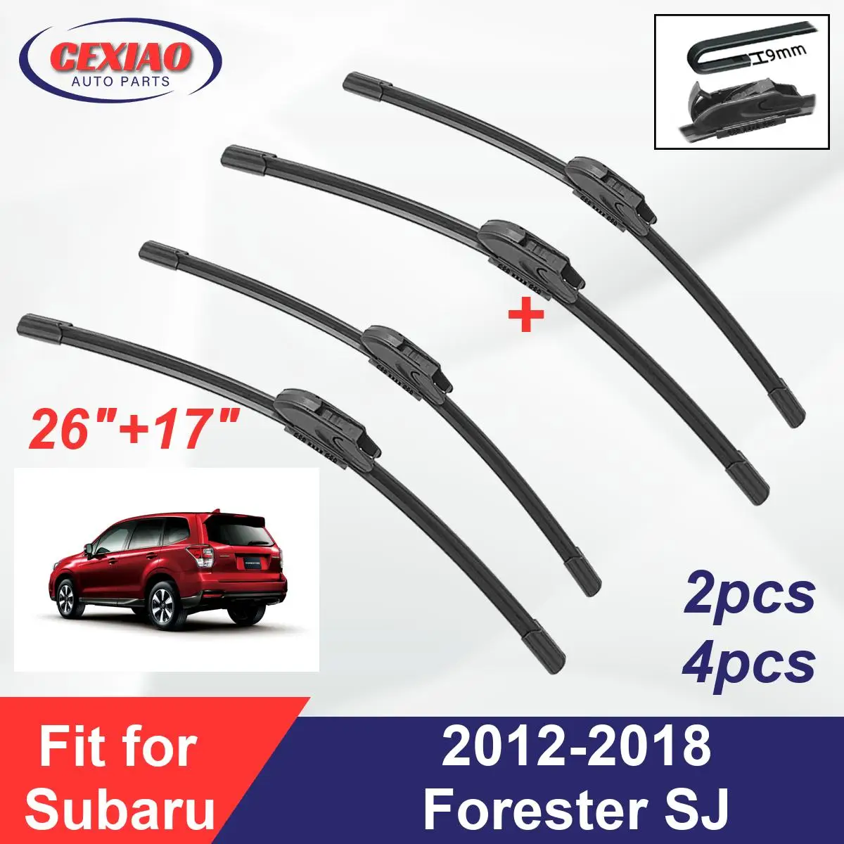 

Щетки стеклоочистителя передние бескаркасные резиновые для Subaru Forester SJ 2012-2018