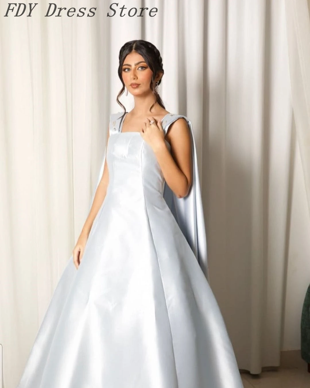 Vestidos De Noche elegantes personalizados, cuello cuadrado, listones, cristales, Vestidos De graduación hasta el suelo, Vestidos sin espalda De Noche