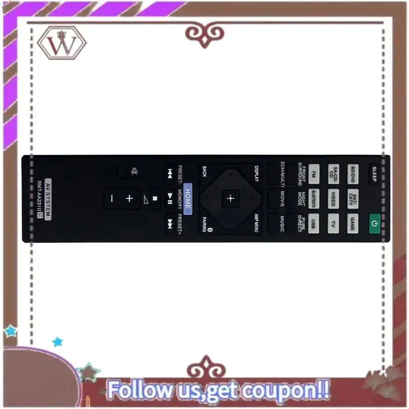 ABBG-Сменный пульт дистанционного управления RMT-AA231U для AV-ресивера Sony, система домашнего кинотеатра STR-DH770 STRDH770