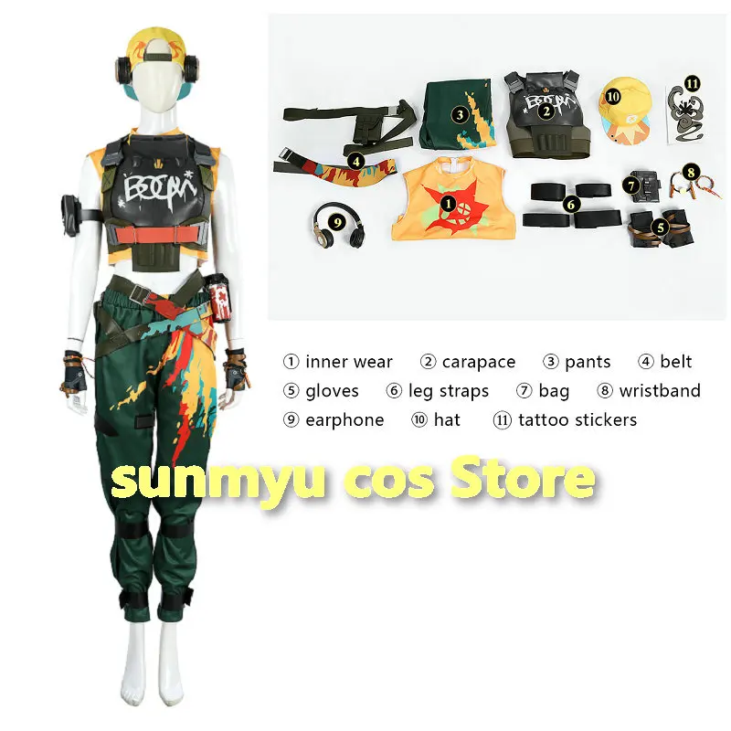 

Valorant Raze cosplay Costume Custom Size