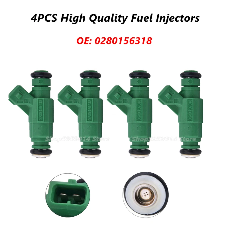 

4PCS 0280156318 Fuel Injectors Nozzle For Citroen C2 C3 C4 Xsara 2 Berlingo Peugeot 206 307 High Quality