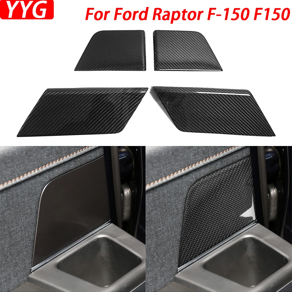 

For Ford Raptor F-150 F150 2021-2024 Real Dry Carbon Fiber Inner Door Panel Decorative Cover Car Interior Decoration Accessories