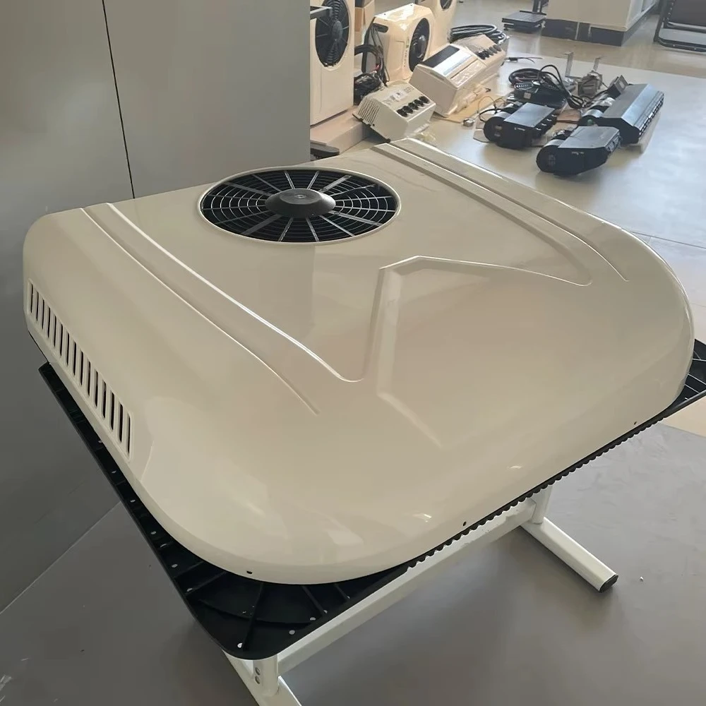 سقف علوي كهربائي تيار مستمر وقوف السيارات برودة على السطح شاحنة تكييف الهواء 12 فولت 24 فولت مكيف الهواء لشاحنة جرار #2