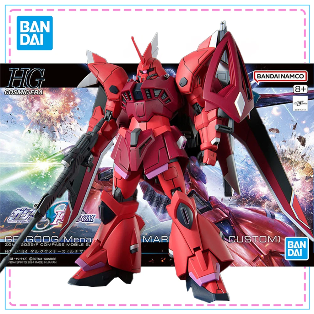 

Bandai HGUC 1/144 ZGMF-2025/F Gelgoog Menace, натуральная модель Gundam, комплект фигурок, сборная модель, игрушки для мальчиков, рождественские подарки