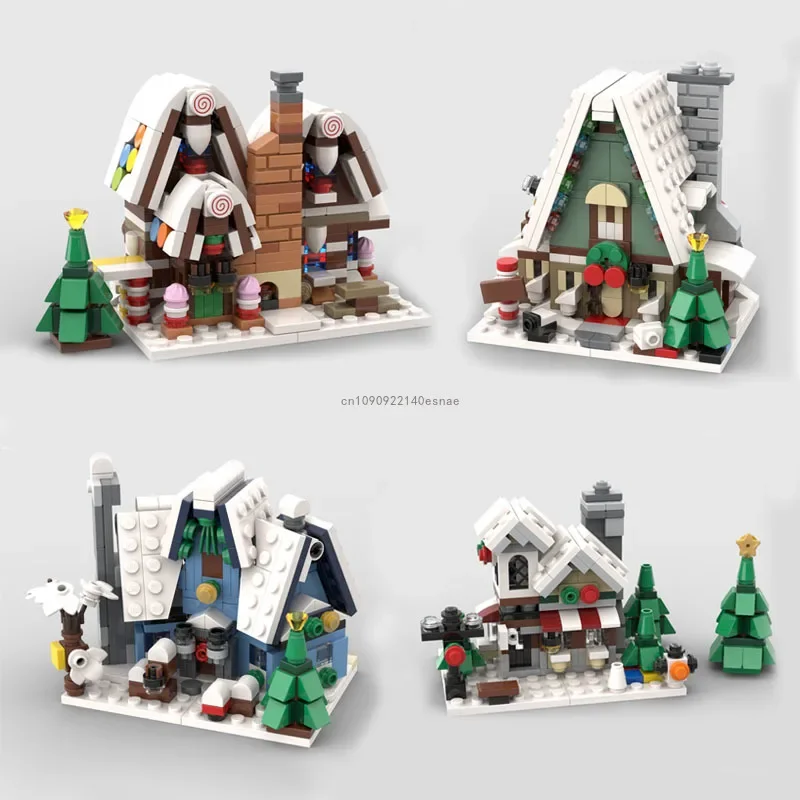 

Moc Mini Creative Christmas Series House Building Blocks Street View 10275 10293 10267 10275 Model Assemble Brick Toy Kid Gifts