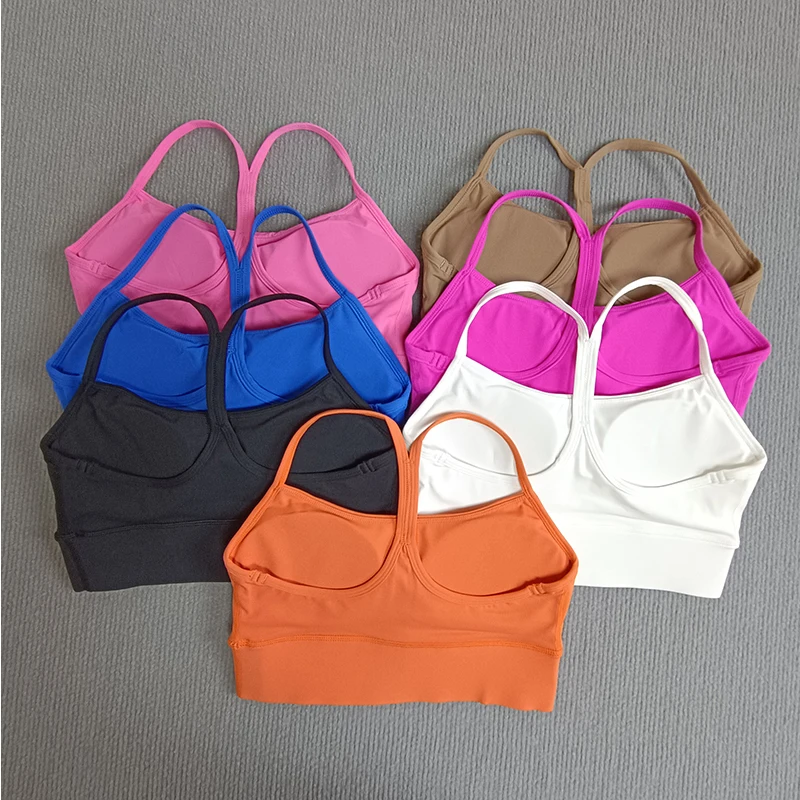 الجوارب سترة اليوغا بلون الرياضة الصدرية Y شكل المرأة حمالة صدر رياضية عالية القوة للصدمات رياضة سترة رياضية مع وسادة الصدر