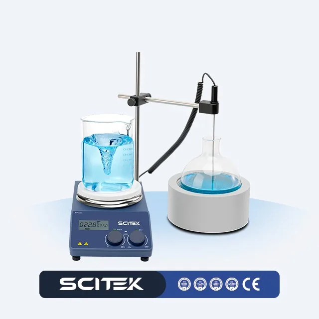 COOFULL  Hotplate Magnetic Stirrer Dual LED Displays  Touch Panel Dual Sensors Low Noise Brushless Motor Residual Heat Warn Lab