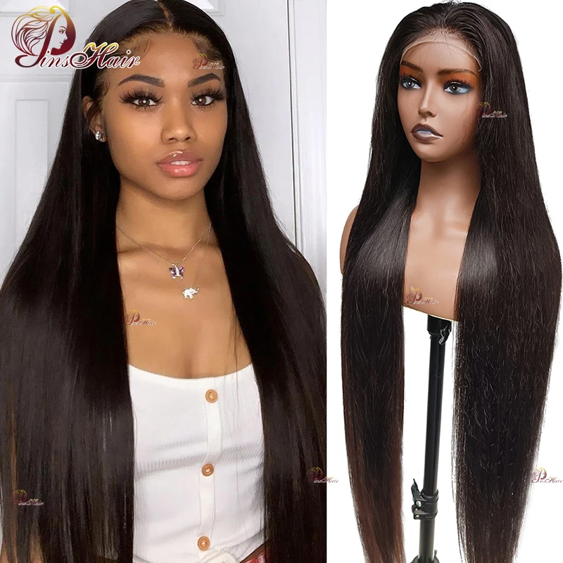 Straight Lace Front Human Hair Wigs Pre Plucked Transparent Lace Front Wigs Natural Color Human Hair Remy Human Hair For Women