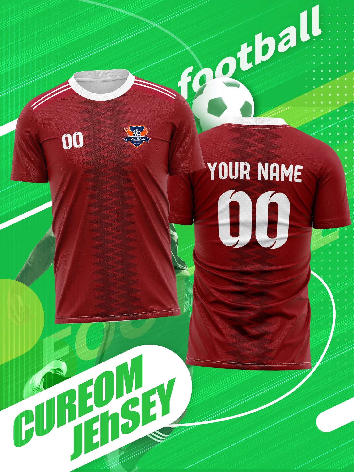 Custom Photo Name Number Soccer Jersey Premium Grade High End Quality Sport Wear Gear