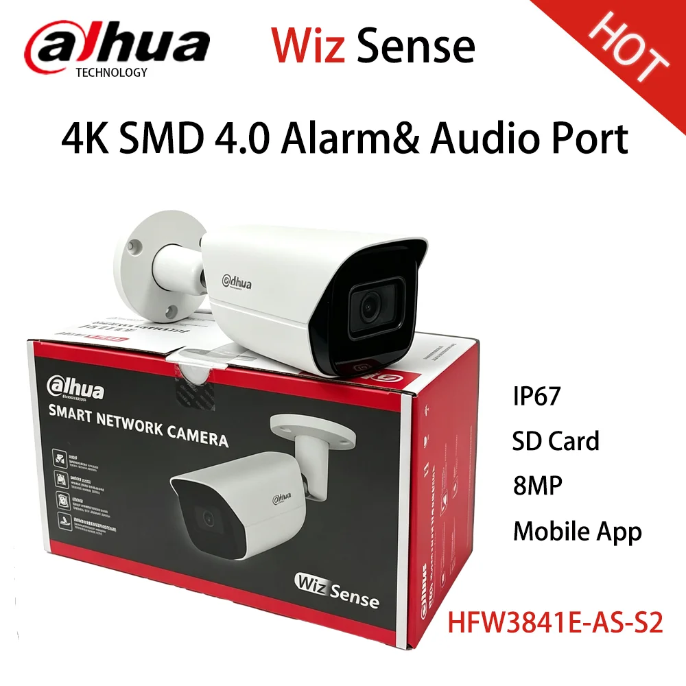 Dahua HFW3841E-AS-S2 Wizsens 8MP Starlight Camera SMD 4.0 With Alarm Audio Port Quick Pick Smart Search 4K Perimeter Protection
