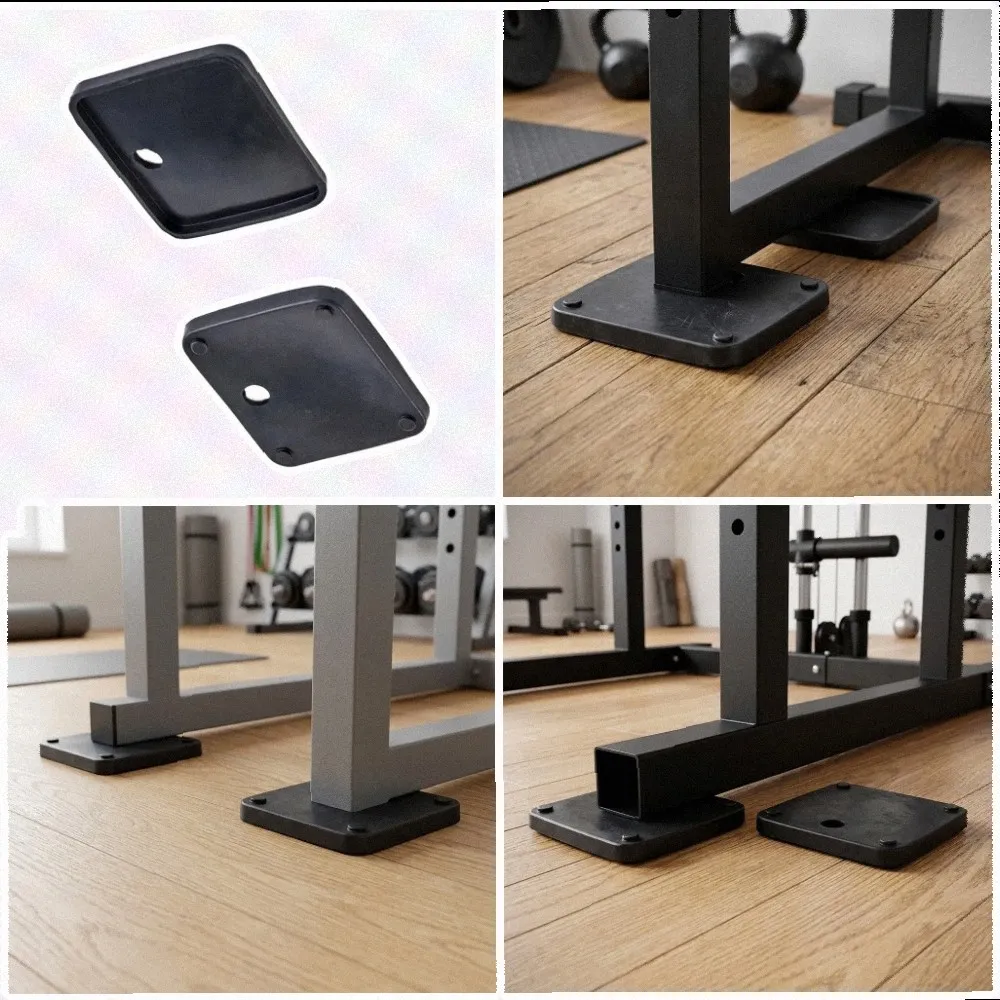 2pcs Rubber Vibration Isolation Pads for Fitness Equipment Feet to Maintain Alignment Stability and Reduce Acoustic Disturbance