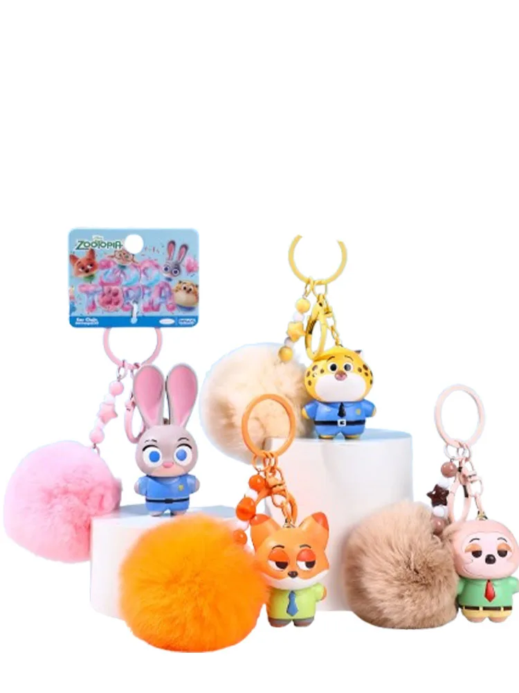 

Zootopia Nick Wilde Lightning sloth ball keychain Zipper accessories q-version Doll Couple backpack decoration toys