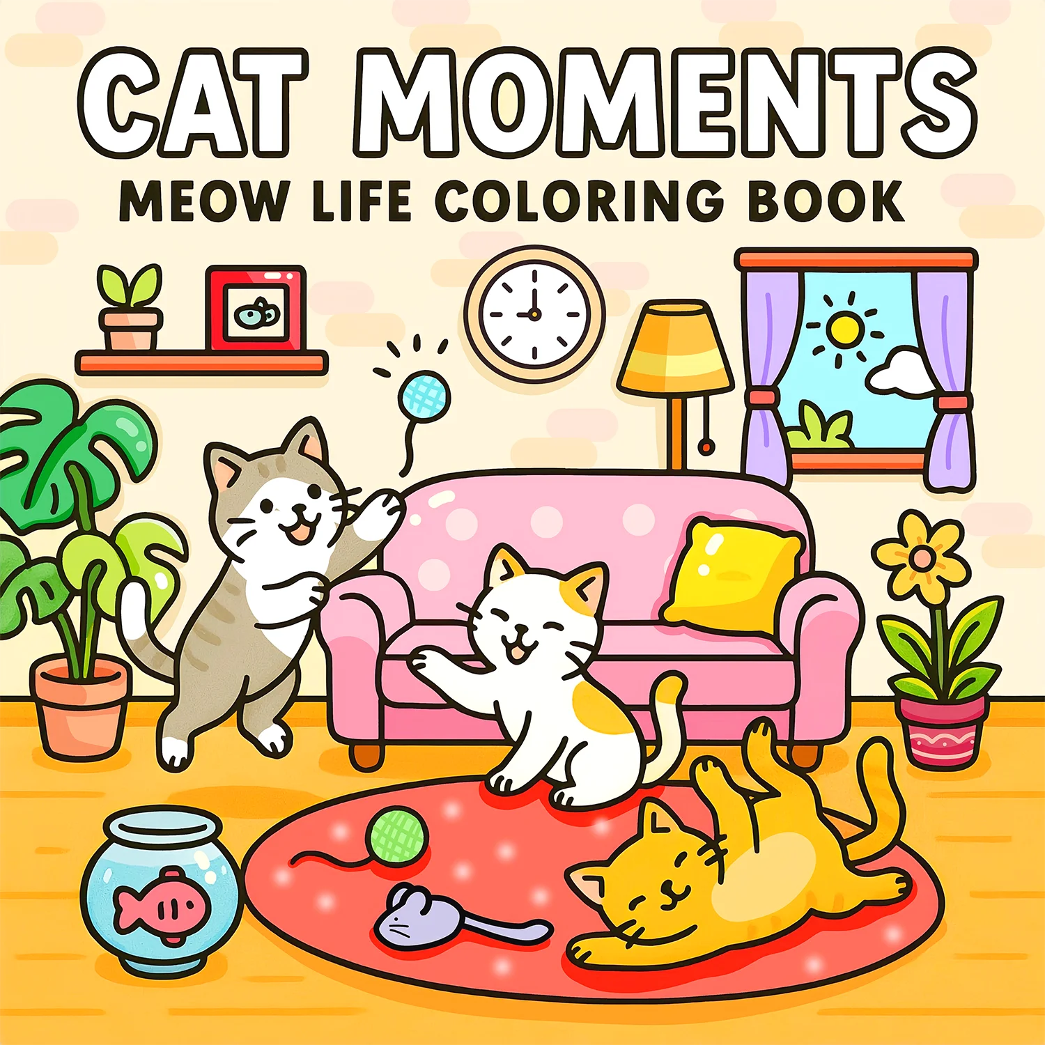 CAT MOMENTS MEOW LIFE Coloring Book 24 Pages Cartoon Graffiti Painting Books Featuring Adult Picture Book Creative Gift