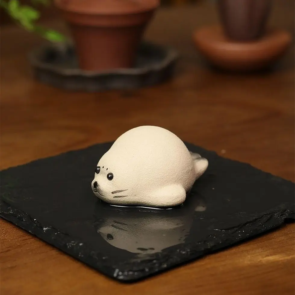 ليتل ختم الشاي الحيوانات الأليفة الأبيض اليشم قسم الطين النخيل ليتل جميل الديكور الأزياء الإبداعية الخام الخام الأرجواني الرمال النقي اليد الشاي الحيوانات الأليفة