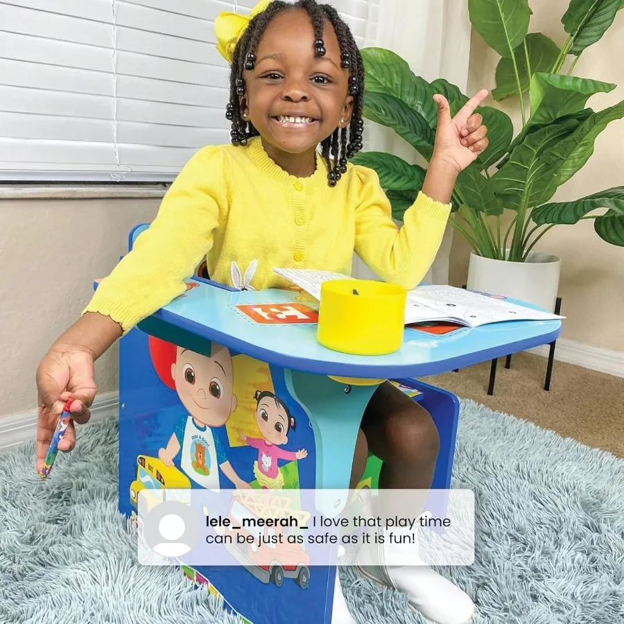 Silla de escritorio ajustable con contenedor de almacenamiento integrado para uso en el hogar, escuela y sala de juegos, diseño ecológico con Greenguard Gold C