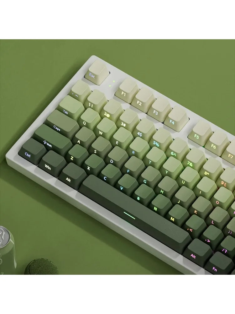 135 Klawiszy Cherry Profile Green Grape Keycaps z Bocznym Nadrukiem, Przepuszczające Światło, Double Shot PBT Keycap do Klawiatury Gamingowej z Przełącznikami MX — 2