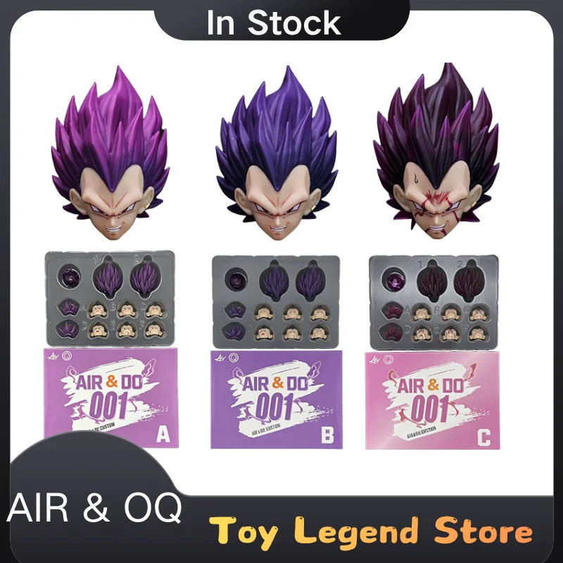 

n Stock Air&OQ Dragon Ball Ultra Ego Vegeta Destroyer God Vegeta Purple Head Sculpt Anime Replacement Parts New Movable Hair