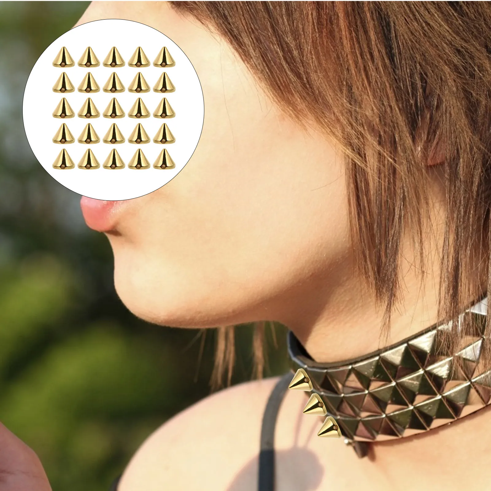 

200pcs Hand Sewing Clothing Accessories Diy Cone Rivets Punk Style Bag Shoe Jewelry Embellishment Ccb Spikes Garment Hardware