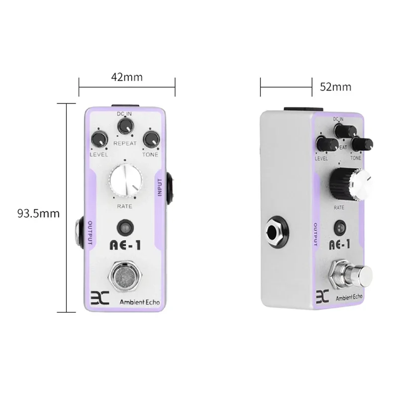Mini Echo Delay Guitar Effect Pedal – Compact Metal Enclosure Analog-Style Delay With True Bypass Effect Pedal Guitar Bass