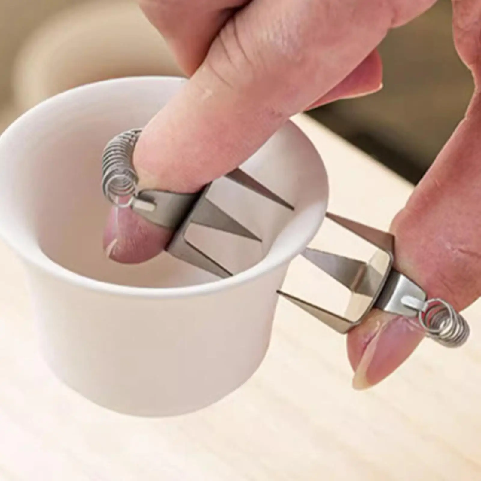 2 Stück Keramik-Glasurwerkzeuge Fingerspitzen-Glasurclip Edelstahl-Glasurclip DIY Teetasse Kleines Keramik-Färb- und Glasurwerkzeug