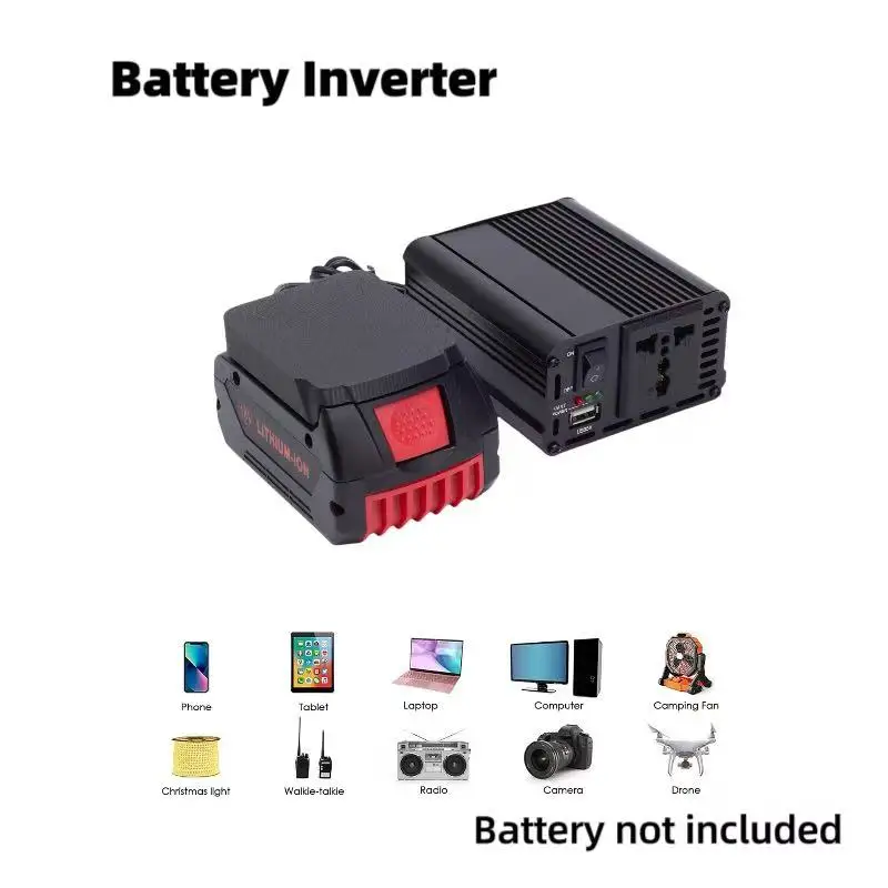 Convertitore da CC a CA per batteria BOSCH da 18 V a 220 V Dispositivo portatile di alimentazione senza spazzole per esterni (Inverter per utensili)