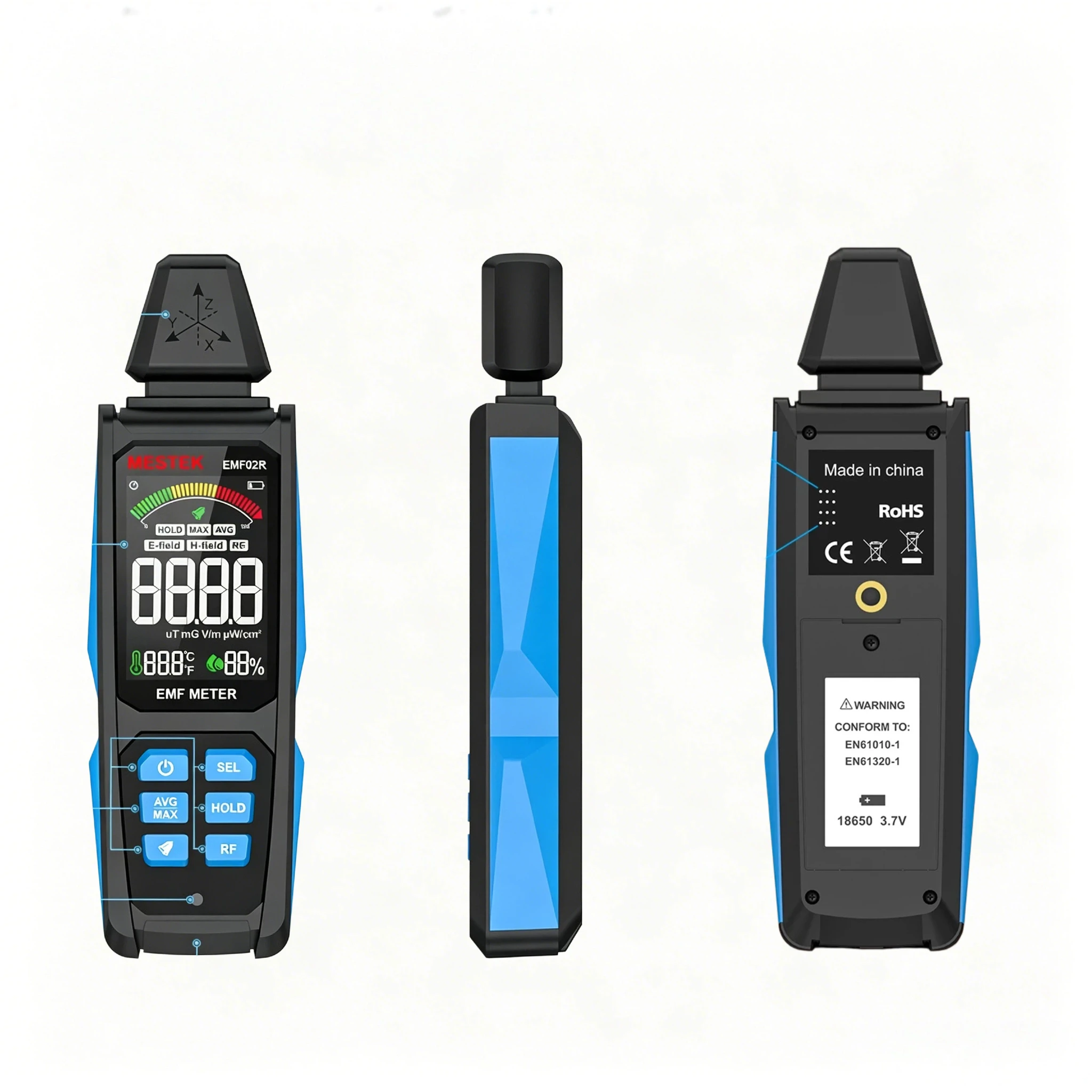 

EMF Electromagnetic Field Radiation Detector, RF Electromagnetic Field Tester, High-Frequency Radiation Testing Tool