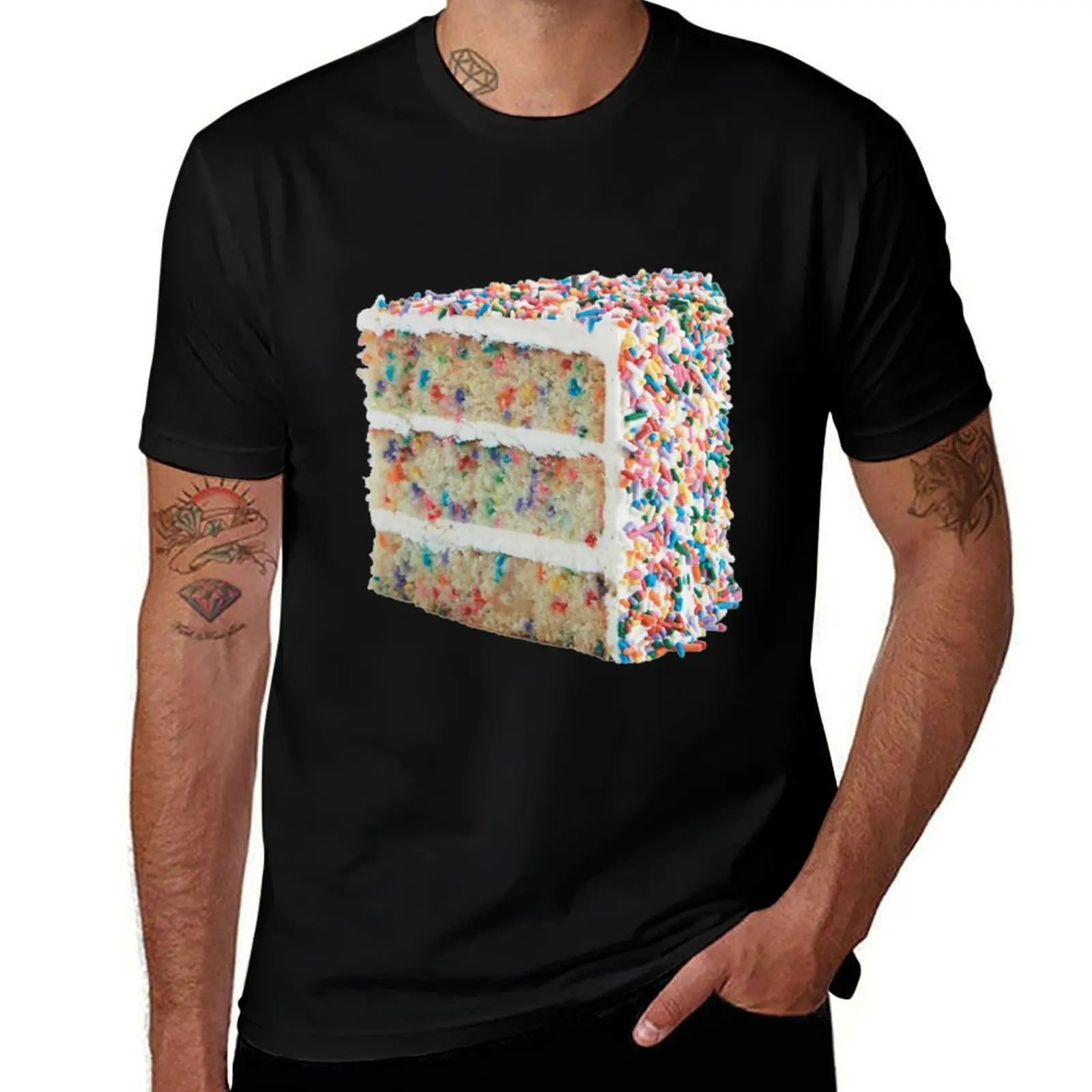 rainbow cake slice T-Shirt Fashion Print Casual Short Sleeve T-Shirt