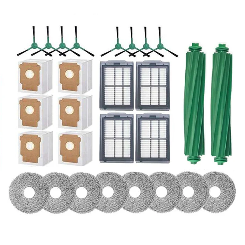 -A64E pièces de rechange ensemble de 28 pièces pour Irobot Roomba Plus 505 Combo/405 Combo Robot aspirateur brosse filtre HEPA vadrouille tissu poussière