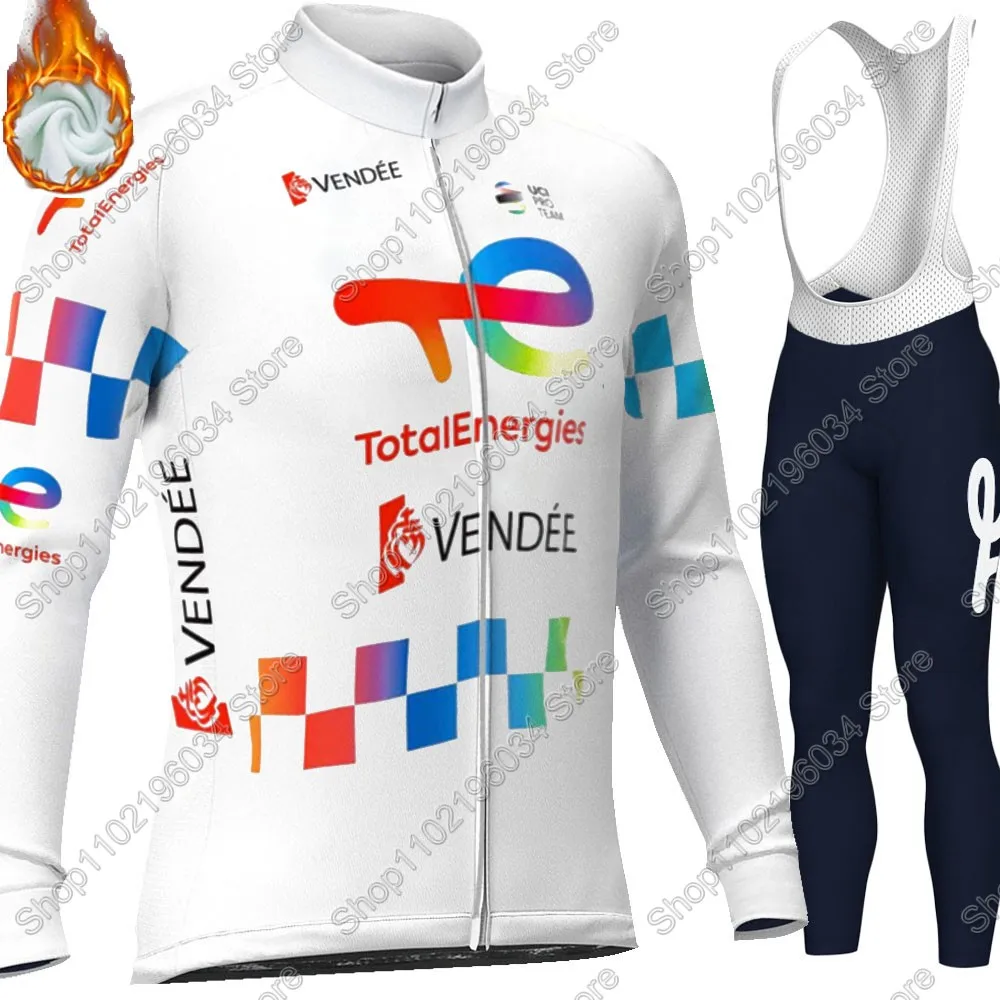 Total Energies 2025 فريق الدراجات جيرسي مجموعة الصيف الشتاء ملابس رسمية طويلة الأكمام الدراجة الجبلية الطريق السراويل مريلة Ciclismo #6