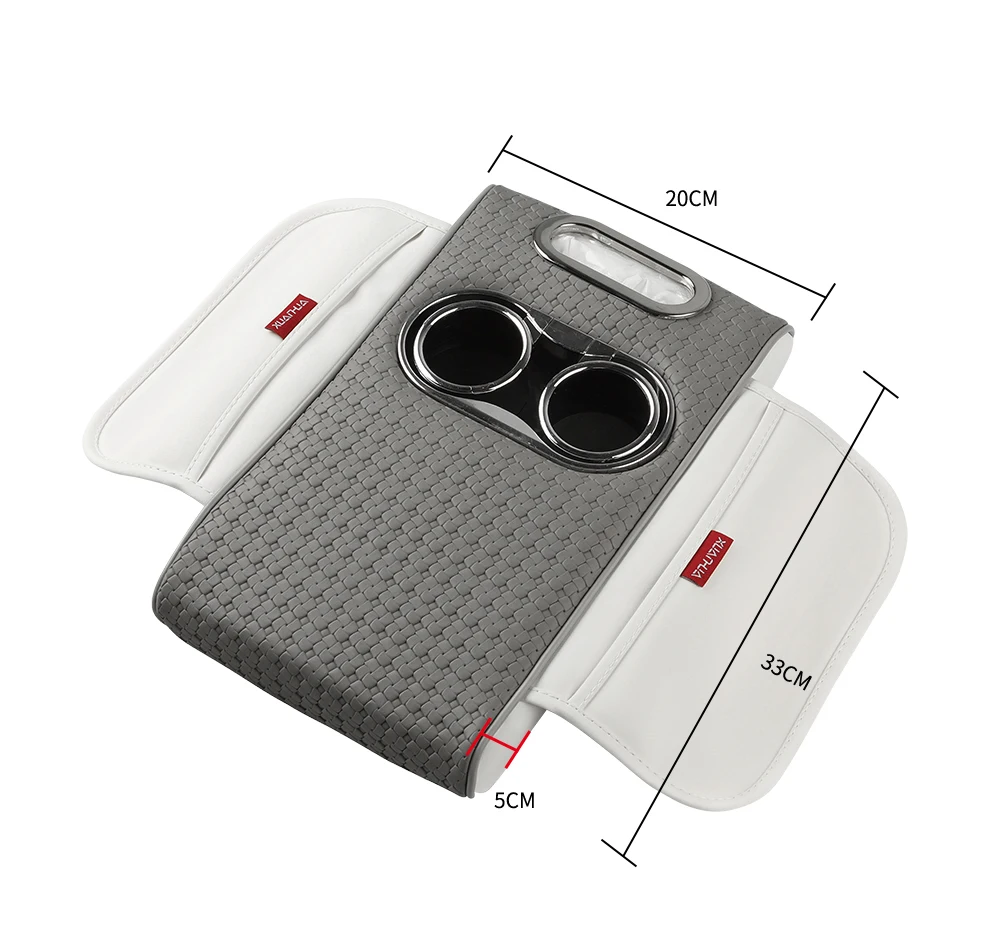 Multifunctional Side Storage Paper Box Car Central Cushion Mat Car Accessories Universal Armrest Cover Increase Height weaving