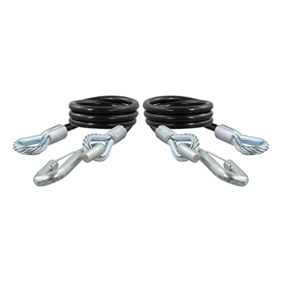 

80176 Комплект страховочных тросов с крюками для надежного крепления оборудования в промышленных и автомобильных условиях. Прочный, из нержавеющей стали.