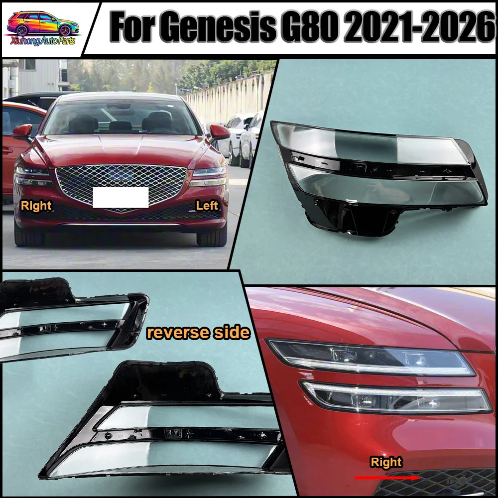 

Headlamp Cover 2021-2023 2024 2025 2026 For Genesis G80 Transparent Lens Headlight Shell Replace Original Lampshade Plexiglass