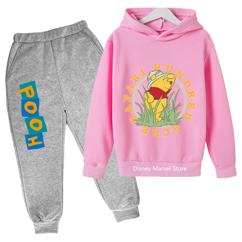 Disney Winnie The Pooh Kids' Hoodie Set - Adorable & Comfy With Printed Character Details!  Perfect For Casual Daily Wear