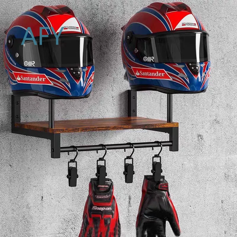 Wall Mounted Motorcycle Helmet Hat Rack for Harley Yamaha Honda Suzuki Kawasaki BMW Ducati Triumph for Home Garage Office